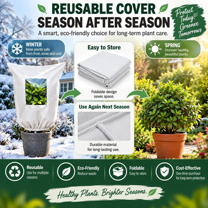 🌿 WINTER GARDEN ESSENTIAL | Plant Frost Protection Cover – Breathable Reusable Cover for Shrubs, Pots & Young Trees