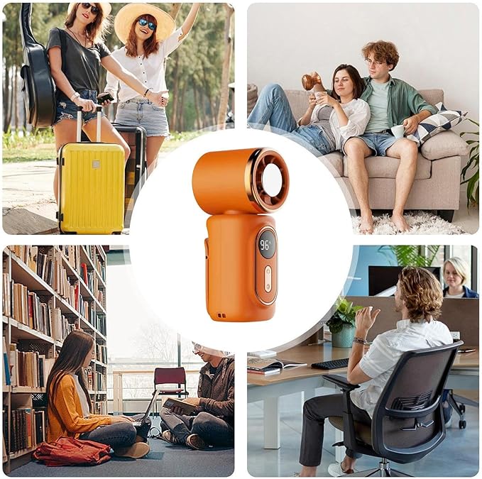 🌬️ Mini Portable Handheld Clip Fan – 3-in-1 Rechargeable 3000mAh Battery 🔋