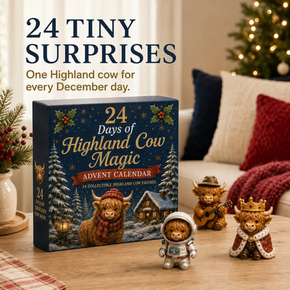 24 Days of Highland Cow Magic Advent Calendar – 24 Collectible Christmas Highland Cow Surprises