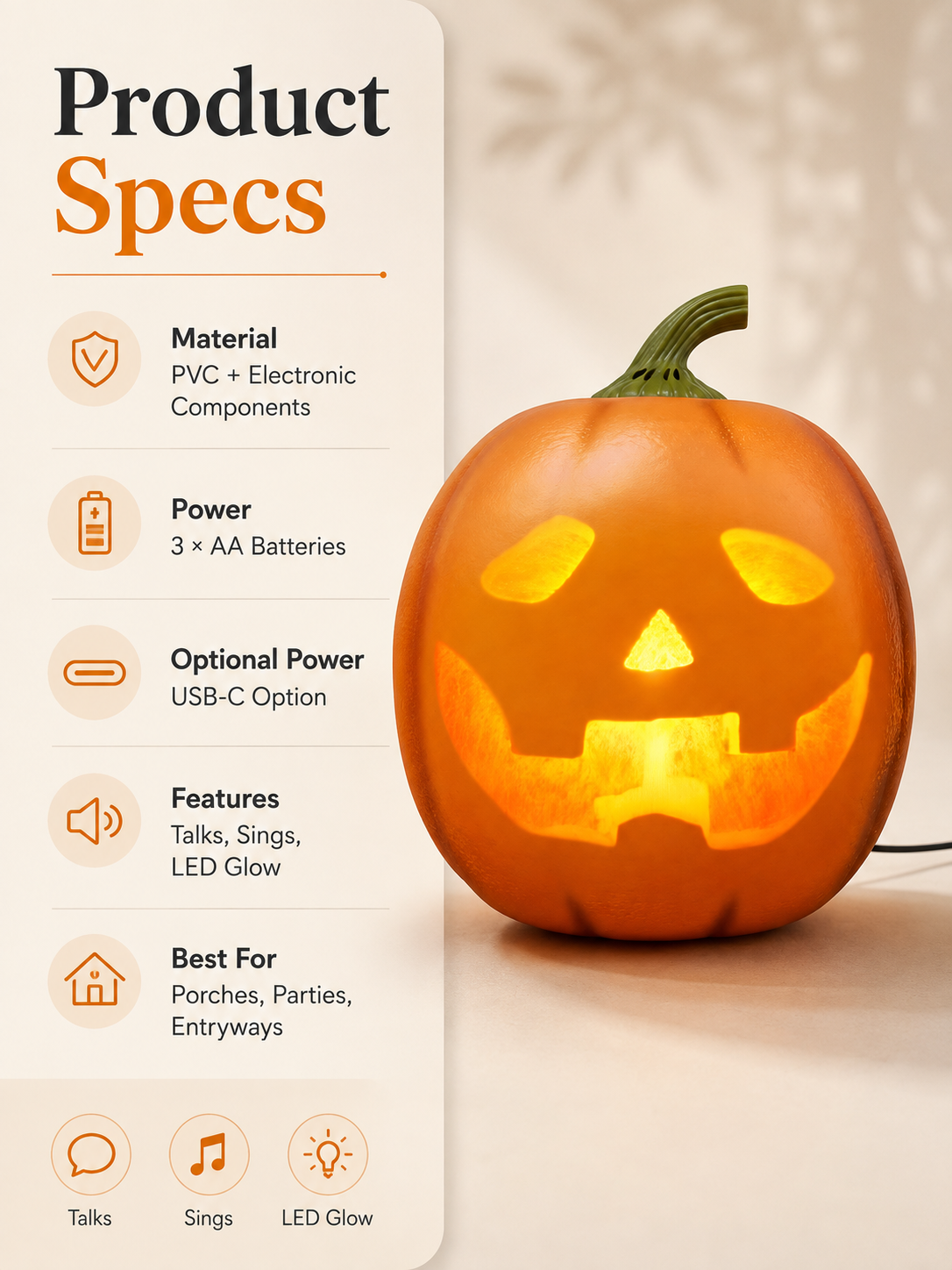 🎁Animated pumpkin that talks and sings