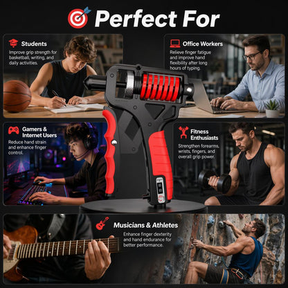 Adjustable Grip Strengthener with Digital Counter-5-165KG Heavy Resistance Hand & Forearm Trainer