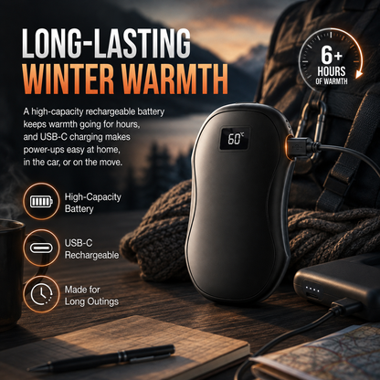2-Pack Magnetic Hand Warmers – Rechargeable, LED Display, Power Bank for Winter Outdoor Use