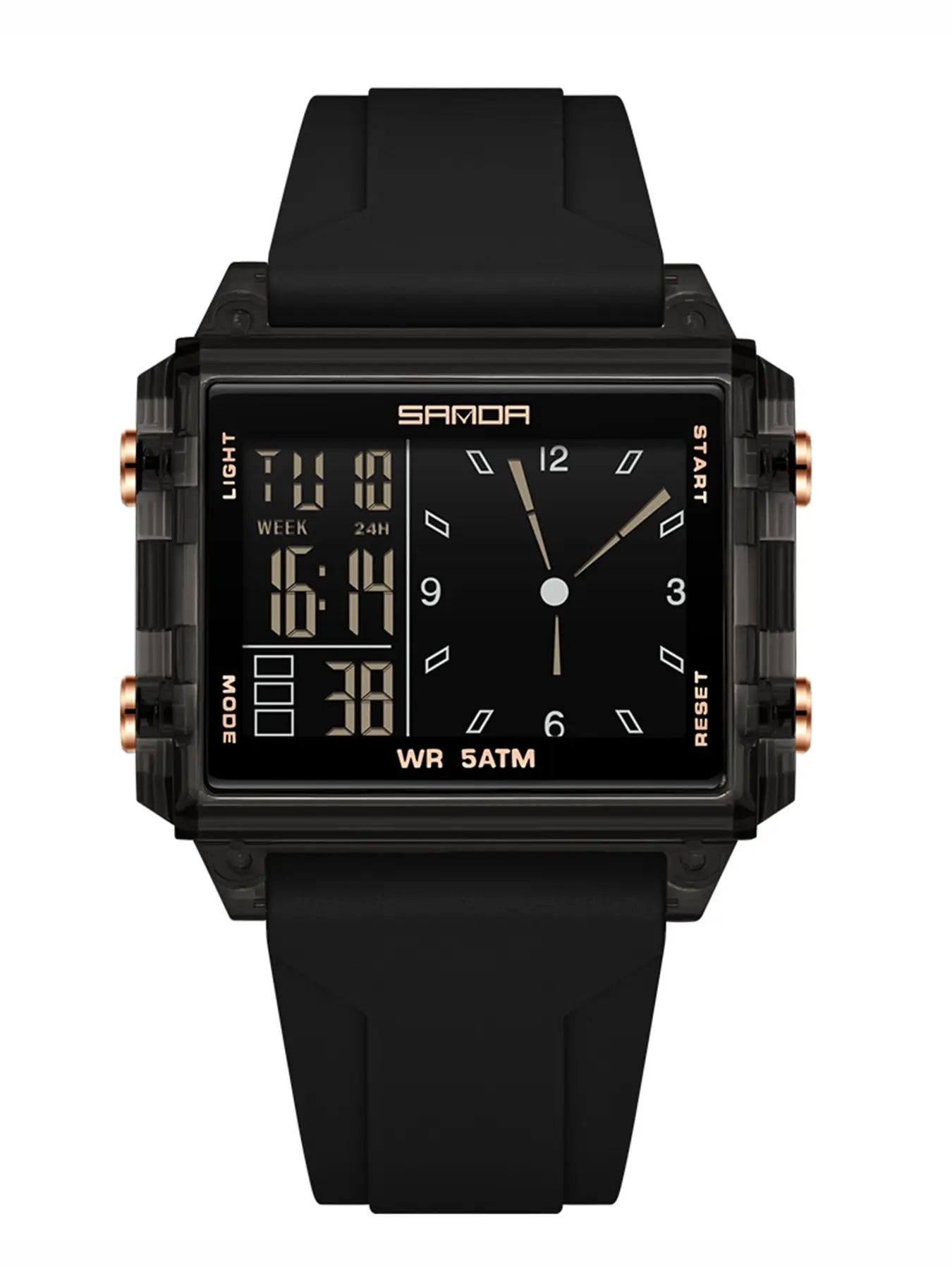 Analog-Digital Sport Watch – Waterproof, Luminous & Multi-Function