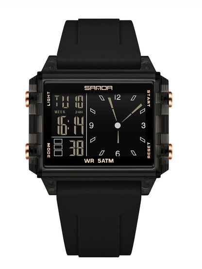 Analog-Digital Sport Watch – Waterproof, Luminous & Multi-Function