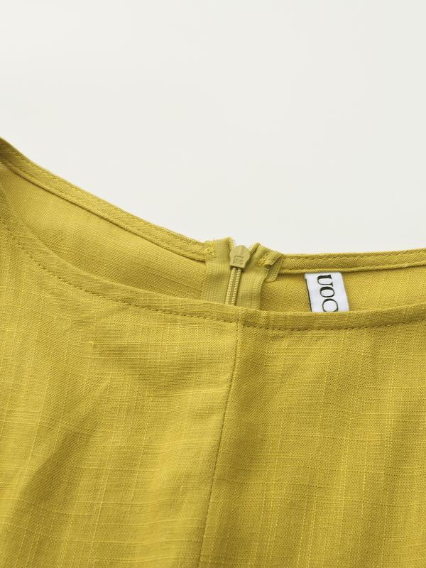 Women's Elegant Linen Maxi Dress | Relaxed Half Sleeve Summer Dress with Pockets, Soft Breathable Fabric for Everyday Casual Comfort & Timeless Style