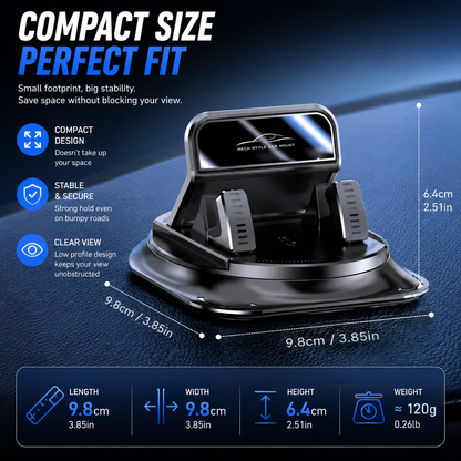 📱 Universal Car Dash Mount – 360° Rotation, Anti-Slip & Stable, Fits All Smartphones, Quick to Install