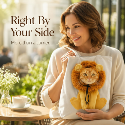 🐱 Cartoon Character Cat Carrier Tote – Face-Forward Shoulder Bag 📸