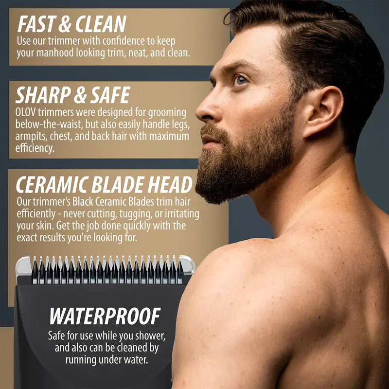 ⚡ Body Hair Trimmer for Men – Waterproof, Rechargeable, Precision Grooming for Chest, Back & More ✨