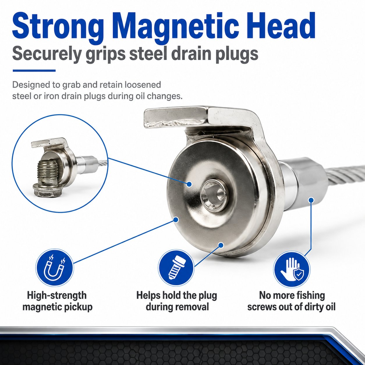 🔥HOT SALE 49% OFF✨Flexible Magnetic Oil Drain Plug Remover Tool