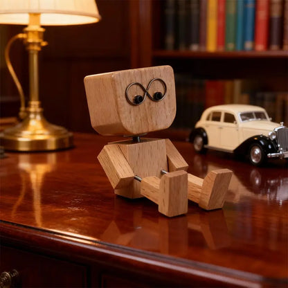 Shaking Wooden Man Car Dashboard Accessories