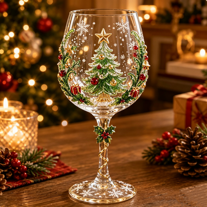 🔥🎁 Christmas 3D Wine Glass Collection Gift Box Set ✨