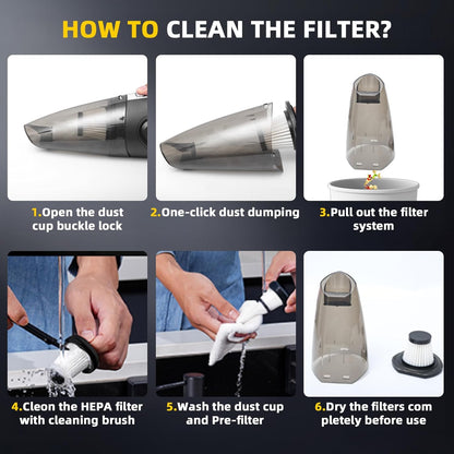 ✨Mini Cordless Handheld Vacuum Cleaner – 120W Powerful Suction, Portable & Rechargeable