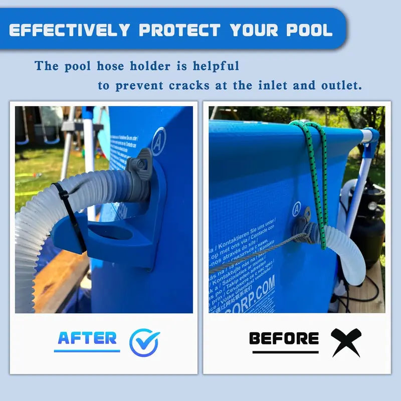 Swimming Pool Pipe Holders with Cable Ties & Hose Clamps