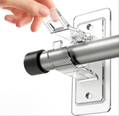 🏠🔨 Self Adhesive Rod Brackets, No Drill Needed Curtain Rod Holders
