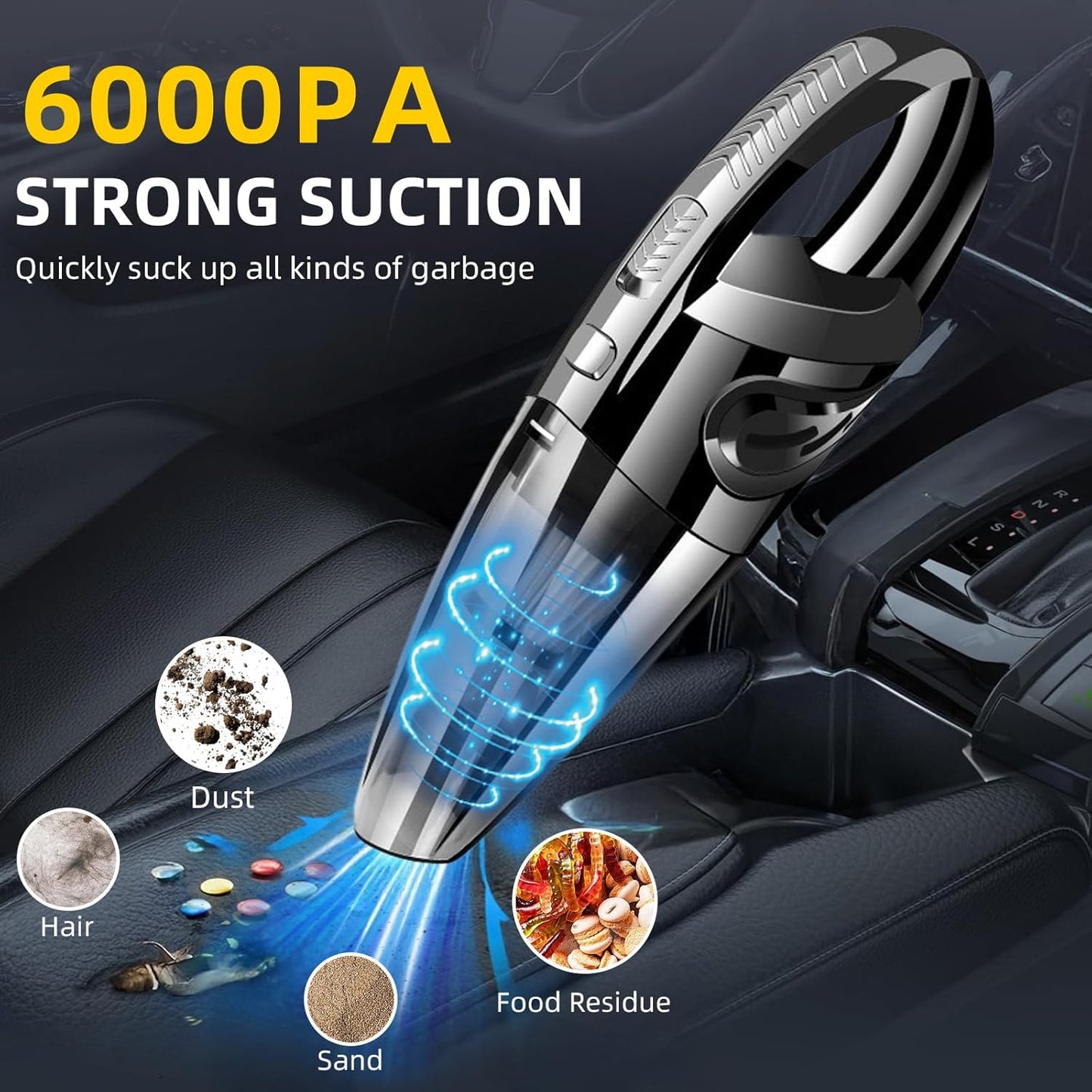 ✨Mini Cordless Handheld Vacuum Cleaner – 120W Powerful Suction, Portable & Rechargeable