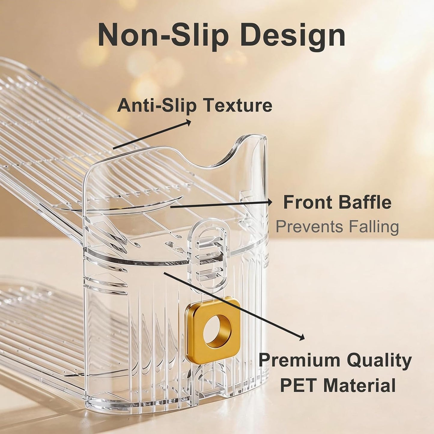Shoe Organizer for Closet – 2 Pack Stackable Rack with Height Adjustment