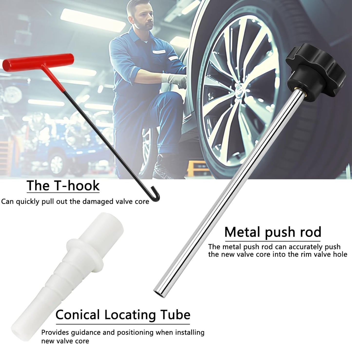 🚗 Tire Valve Repair Tool Kit | Fast Valve Stem Replacement Tool