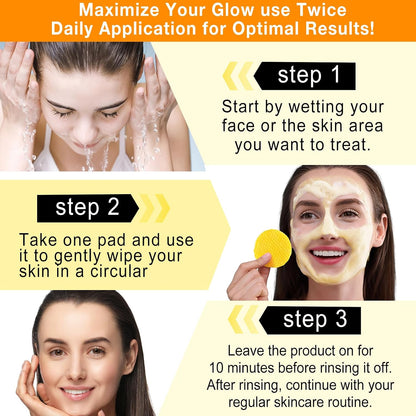 ✨🍃Turmeric + Kojic Brightening Pads – Pore Clean, Oil Balance, Glow On