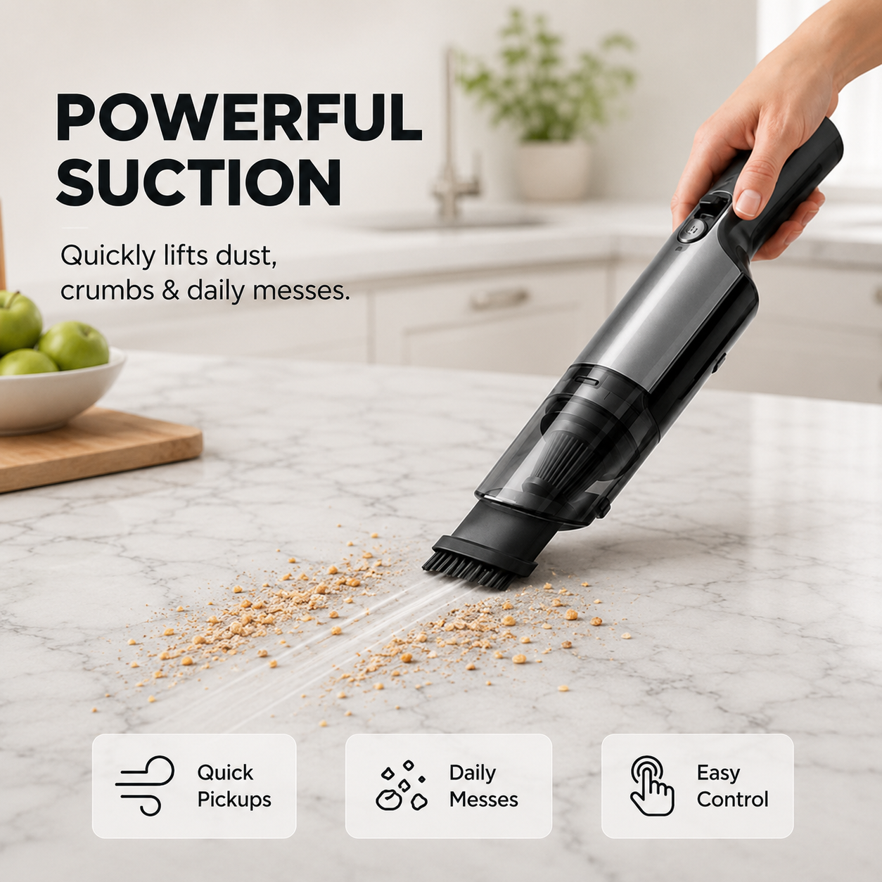 Cordless Handheld Vacuum - Ultra-Light & Powerful
