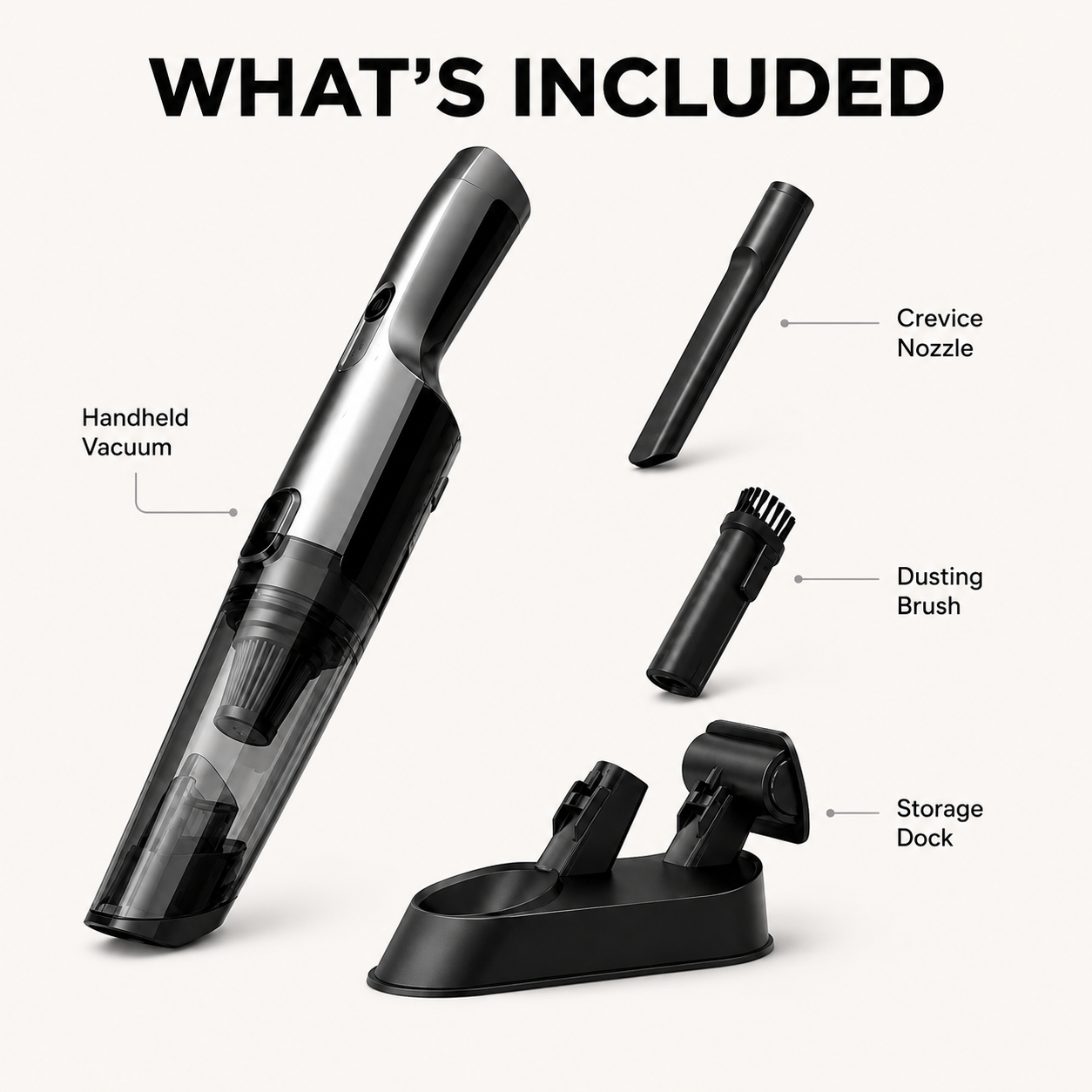 Cordless Handheld Vacuum - Ultra-Light & Powerful