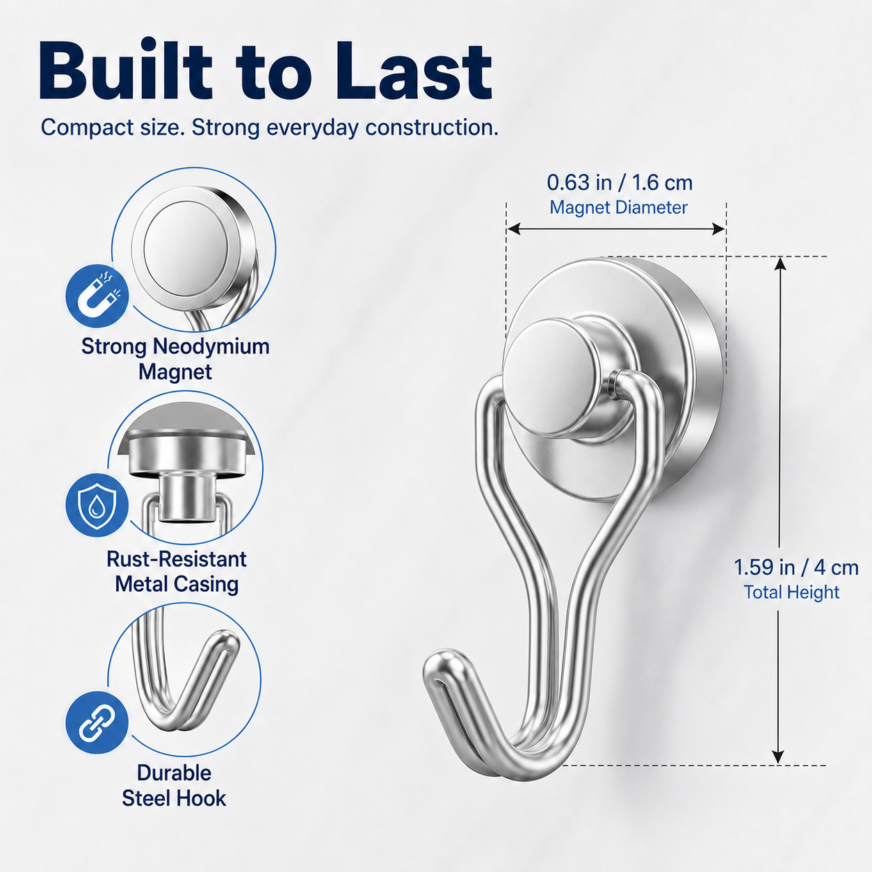 Swivel Swing Magnetic Hooks 30LBS – Strong Neodymium Hooks