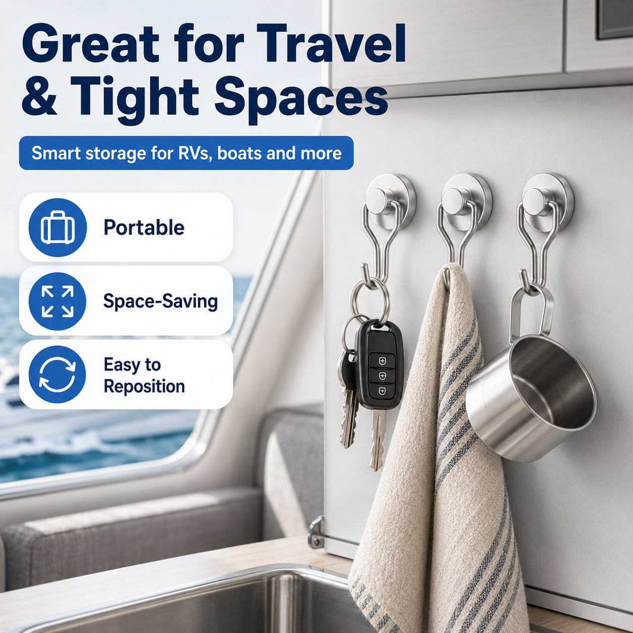 Swivel Swing Magnetic Hooks 30LBS – Strong Neodymium Hooks