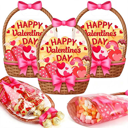 🎃25/50 PCS Halloween Goodie Bags with Handles, Pumpkin Specter Candy Gift Bags, Transparent Trick or Treat Party Favor Bags