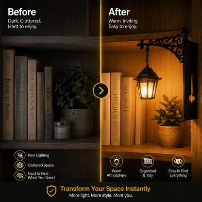 Vintage LED Library Lantern 📚 Cozy Bookshelf Light & Gift For Book Lovers