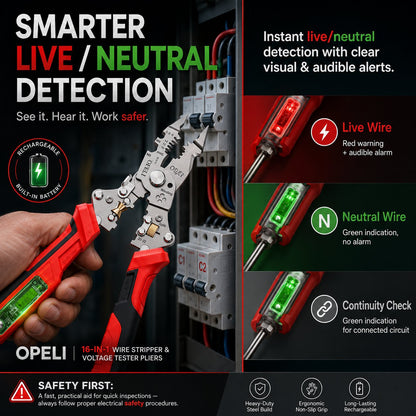 ⚡ 16-in-1 Electrical Pliers with Voltage Tester
