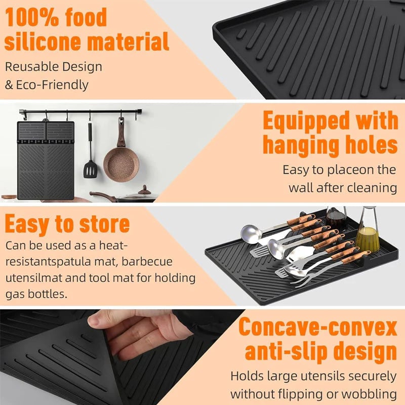 🍖Silicone BBQ Side Shelf Mat — Keep Tools Clean & Close