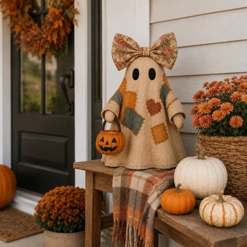 🔥🎁【Halloween Gifts】Lighted Vintage Patchwork Ghost