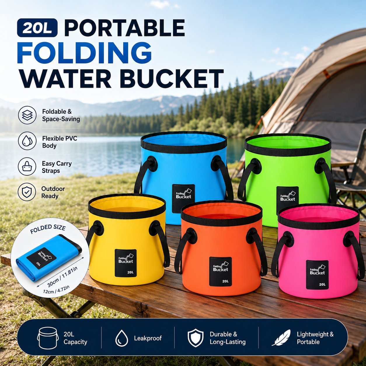 Portable Folding Water Storage Bucket🚰Your Go‐Anywhere Water Companion
