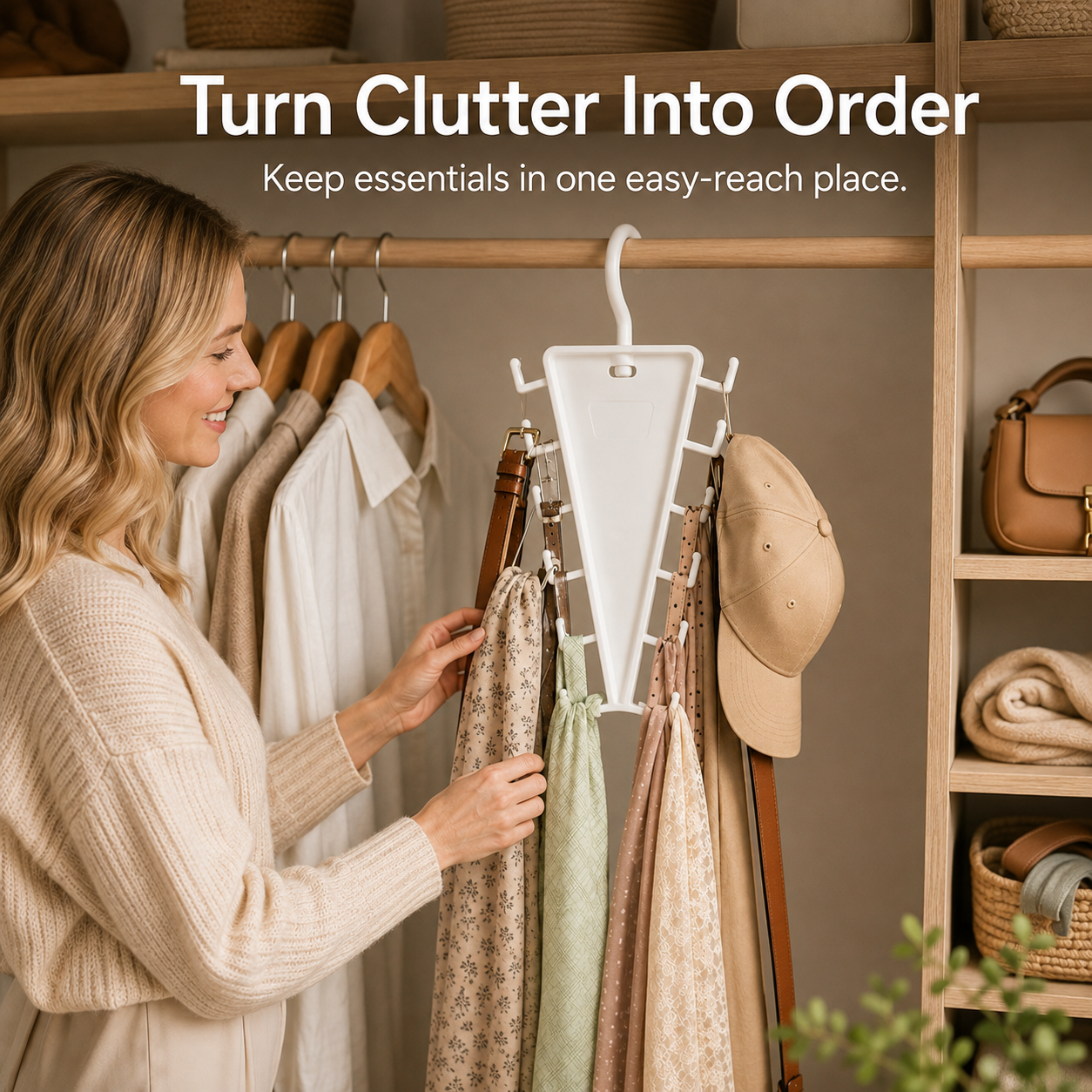✨ 12-Hook Rotating V-Hanger – Space-Saving Closet Organizer, 360° Swivel for Easy Access 🧥