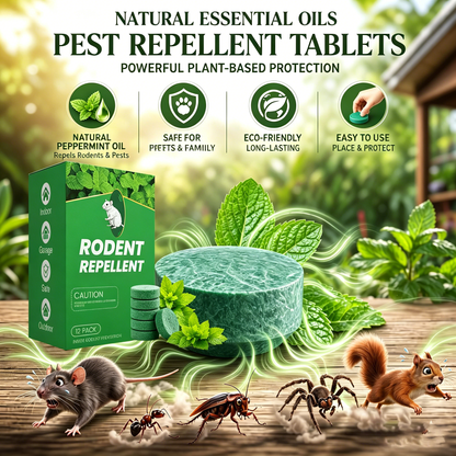 🦟 49% OFF NOW!🔇 🟢 Natural Peppermint Rodent Repellent Tablets – 12 Pack