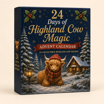 24 Days of Highland Cow Magic Advent Calendar – 24 Collectible Christmas Highland Cow Surprises