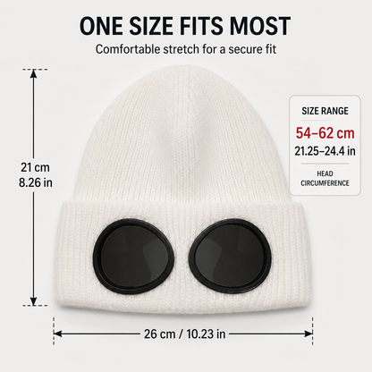 🧶 Winter Knitted Beanie with Built‑In Dark Goggles – Warm Hat & Eye Protection All in One ❄️