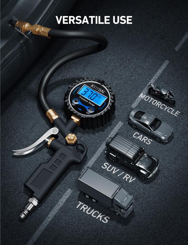 🛠️Automotive Vehicle Tool🛠️3-in-1 Digital Tire Inflator Gauge Accuracy Measurement Durable Brass Components