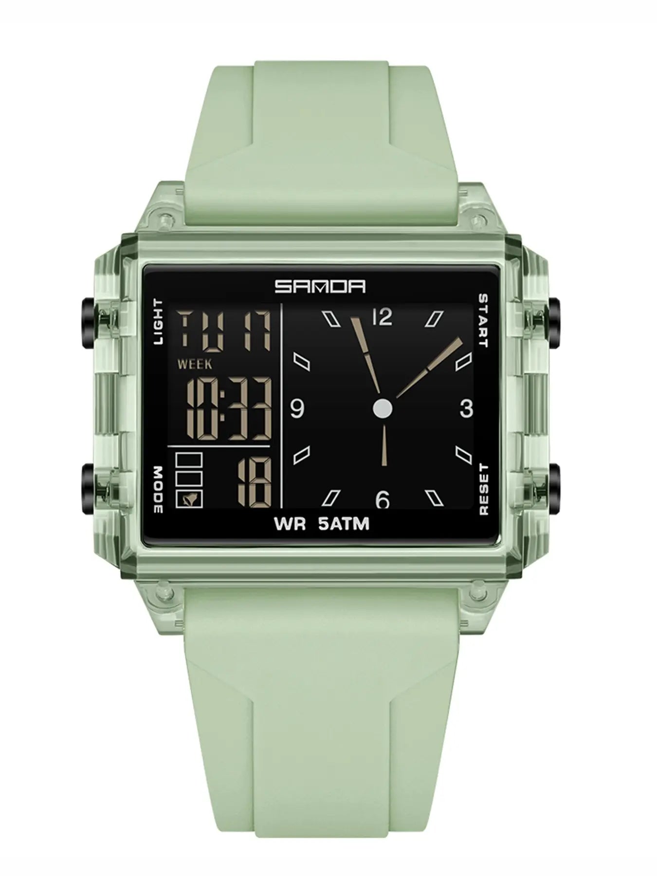 Analog-Digital Sport Watch – Waterproof, Luminous & Multi-Function