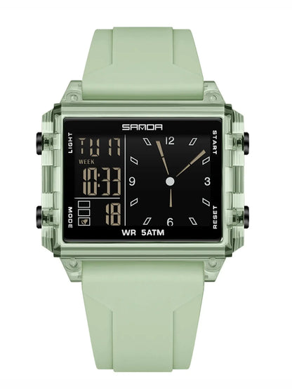 Analog-Digital Sport Watch – Waterproof, Luminous & Multi-Function