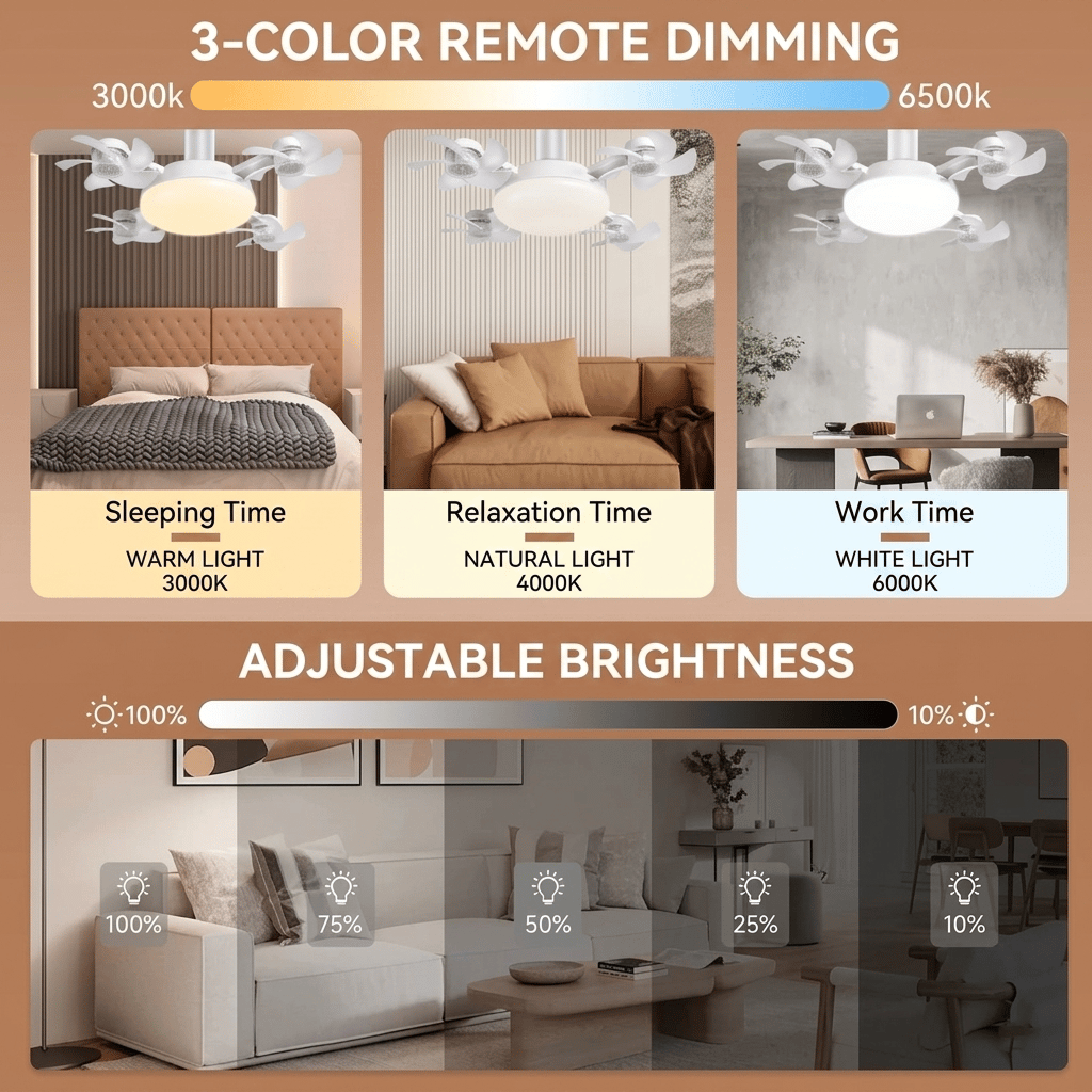 🚁 Drone-Shaped Ceiling Fan Light with Remote Control