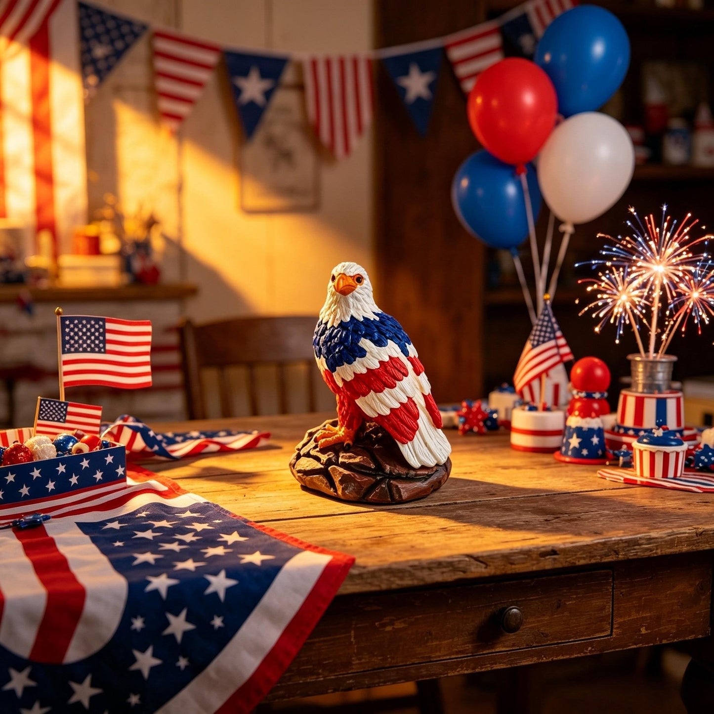 ⚡️Independence Day 49% OFF🦅🌙U.S. 250th Eagle Stained Glass Table Lamp✨