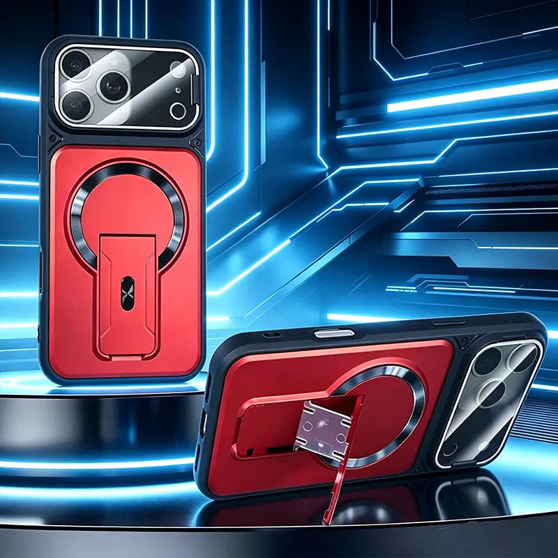 🛡️ All-in-One iPhone Case – Lens Protector + Hidden Stand, Slim & Functional