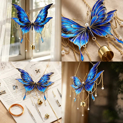 🦋DIY Filigree Cloisonne Enamel Butterfly Wind Chime Craft Kit