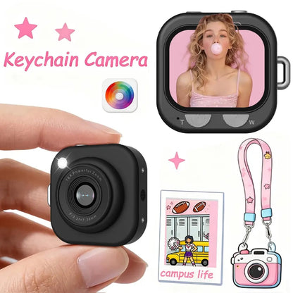 Mini Keychain Digital Camera, Y2K Pocket-Size Camera 2.5K HD with 64MP Lens