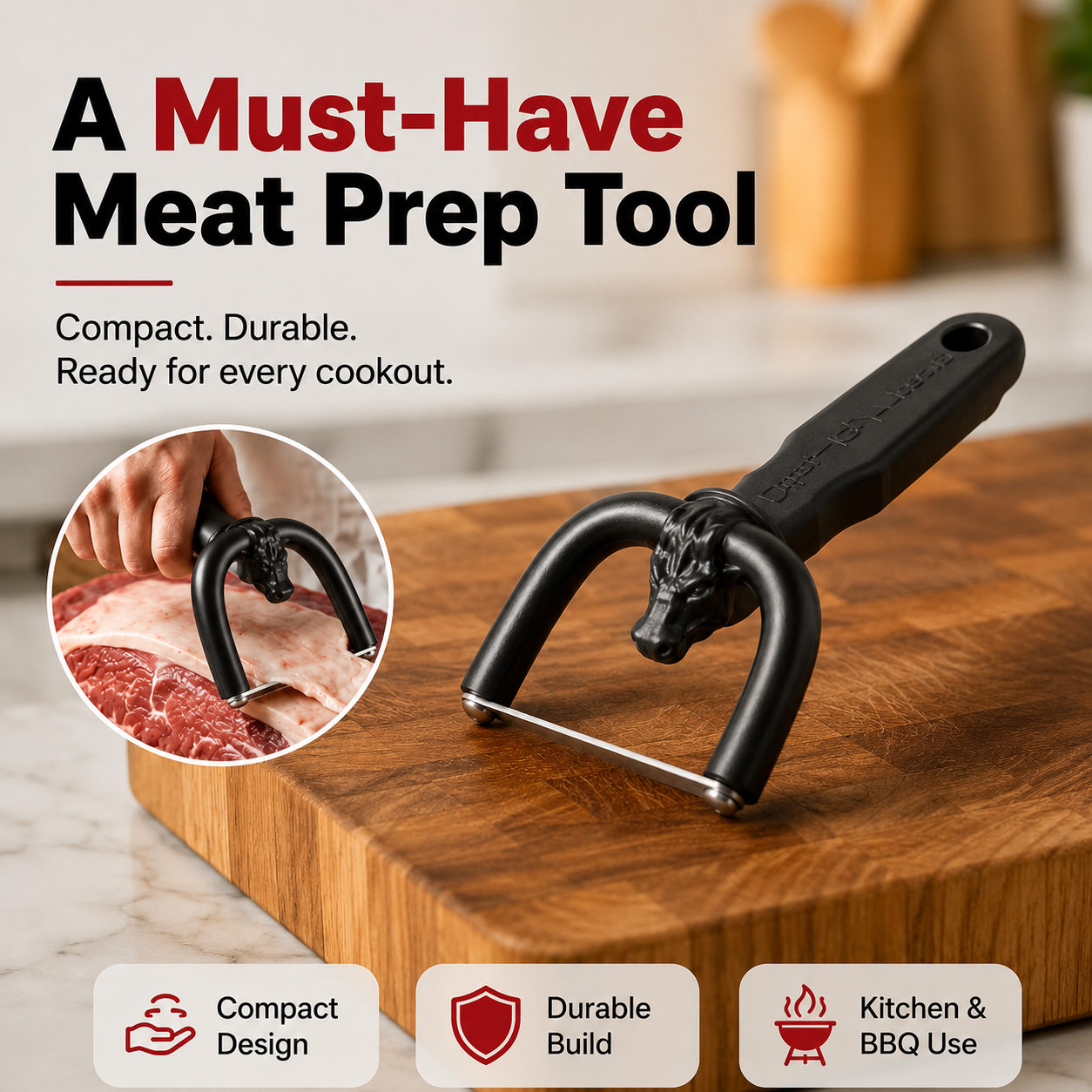 🥩 Handheld Fat Trimmer for Beef & Pork BBQ Prep