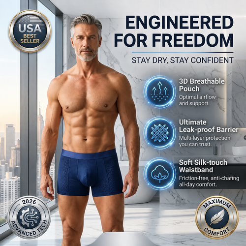 Premium Leakproof Ice Silk Mesh Men's Boxer Briefs