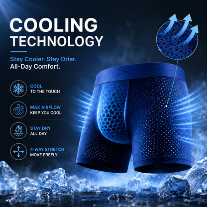 Premium Leakproof Ice Silk Mesh Men's Boxer Briefs