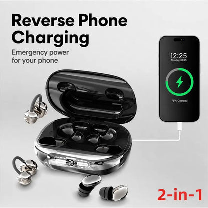 6-Piece Clip-On Earbuds with Power Bank Case