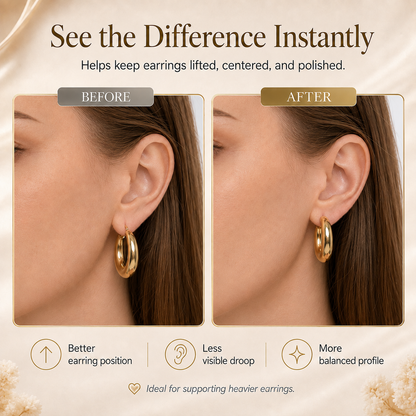 14K Gold Plated Earring Lifters - Lift & Support Heavy Earrings For A Perfect