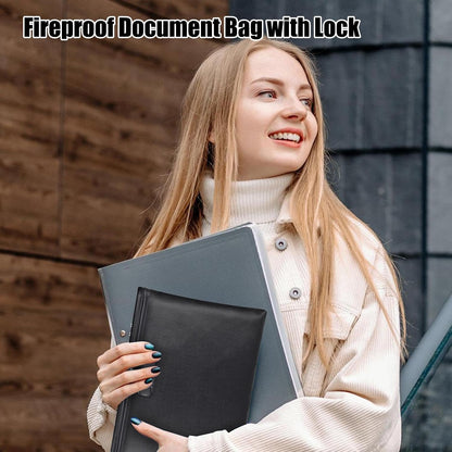 Fireproof Document Bag with Lock – Waterproof & Fire Resistant Storage